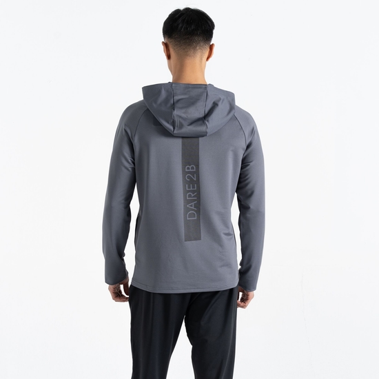 Herren Sprinted Fitness-Hoodie  Grau