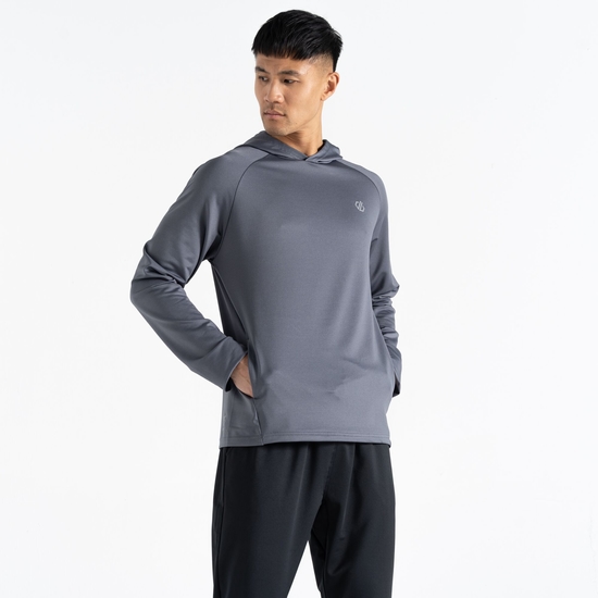 Herren Sprinted Fitness-Hoodie  Grau