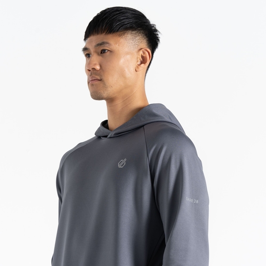 Herren Sprinted Fitness-Hoodie  Grau