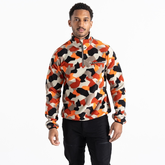 Men's Affinity Fleece Orange Geo Print 
