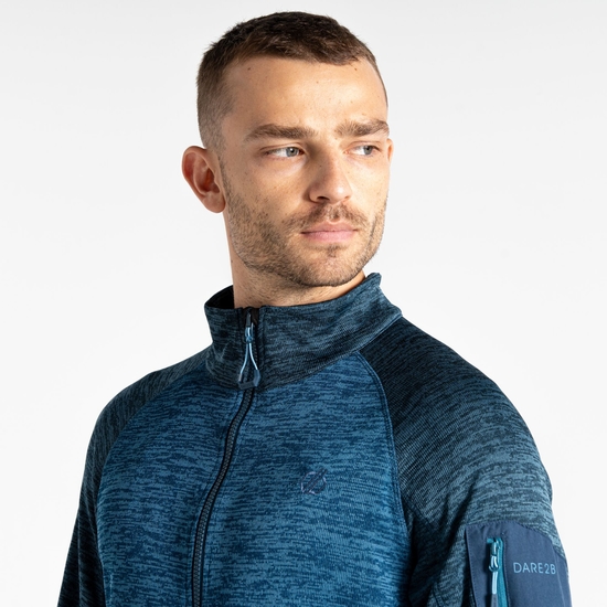 Men's Torrek Mountain Zip Through Fleece Moonlight Denim