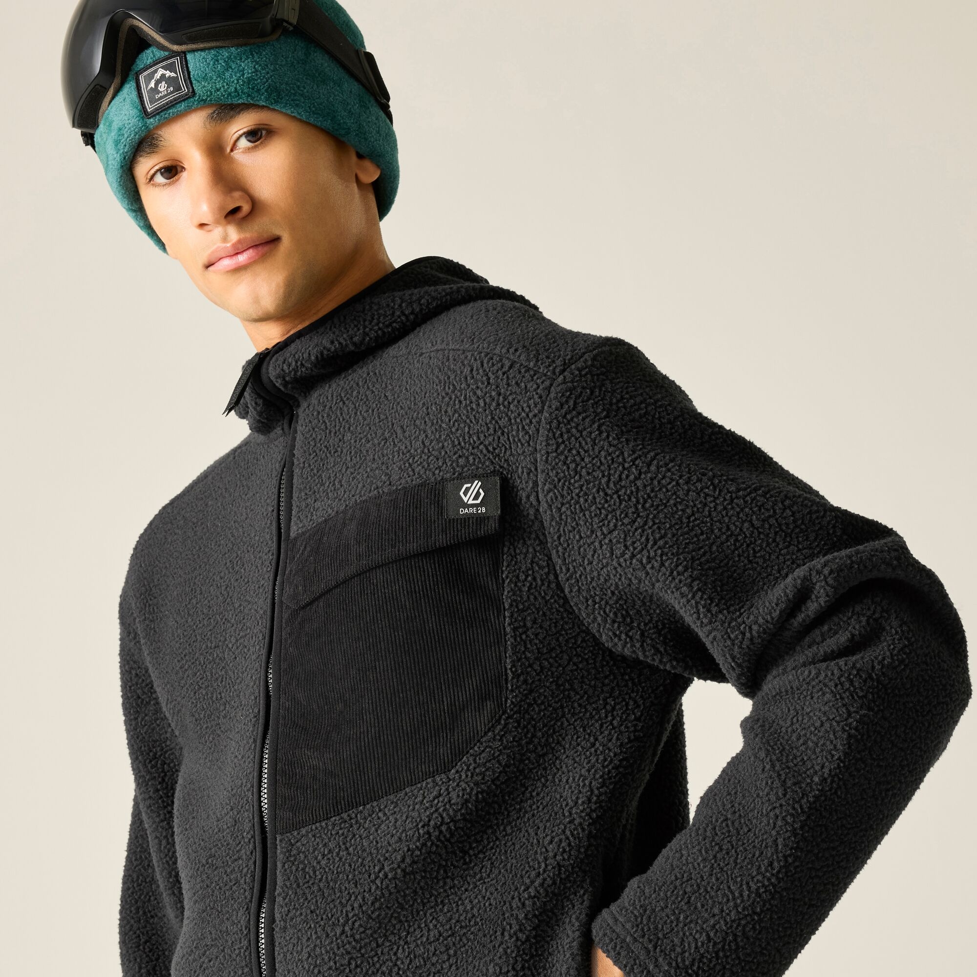 Dare 2B Men's Firn Hooded Borg Fleece - Black Xxl - Image 3