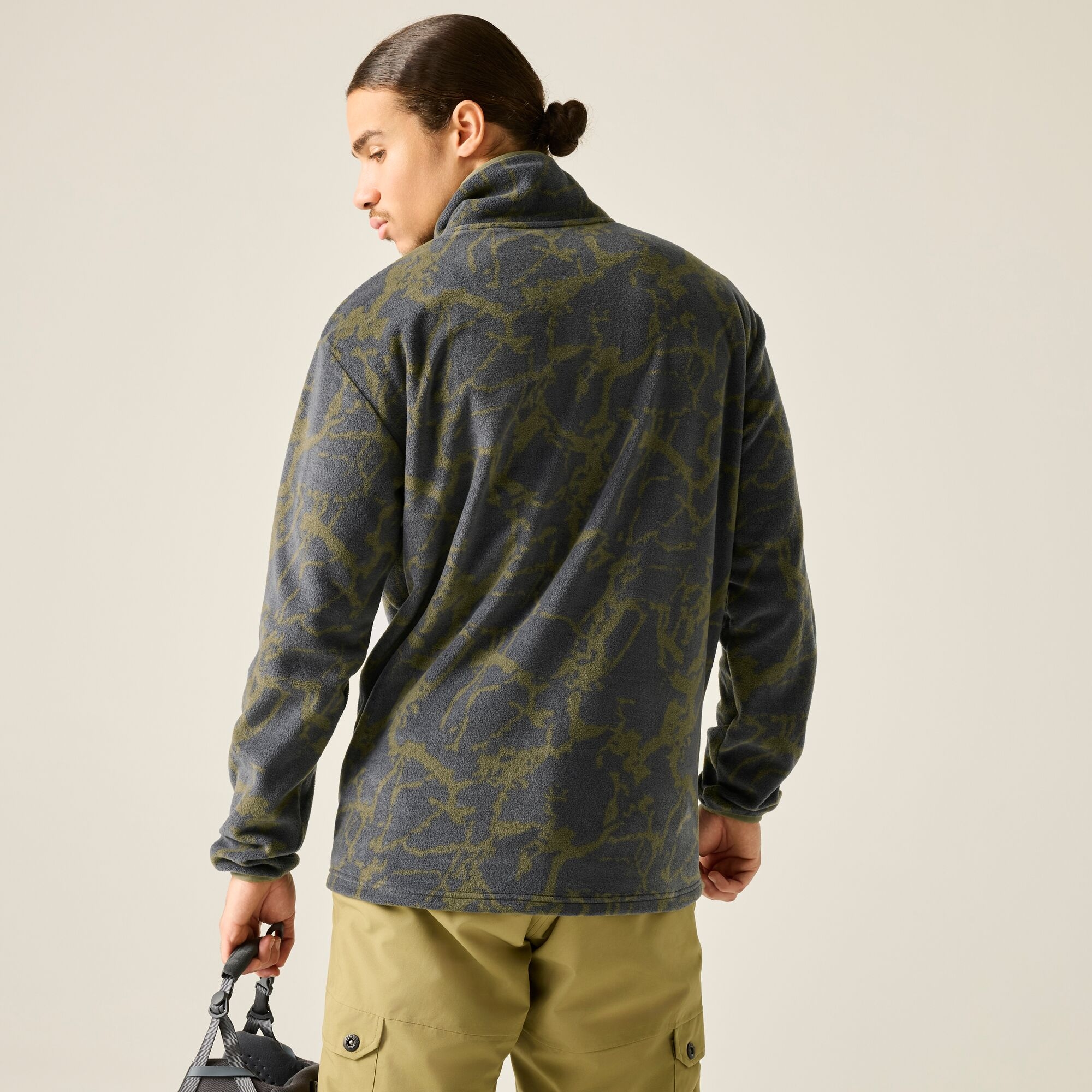 Dare 2B Men's Printed Half-Zip Fleece - Green Medium - Image 1