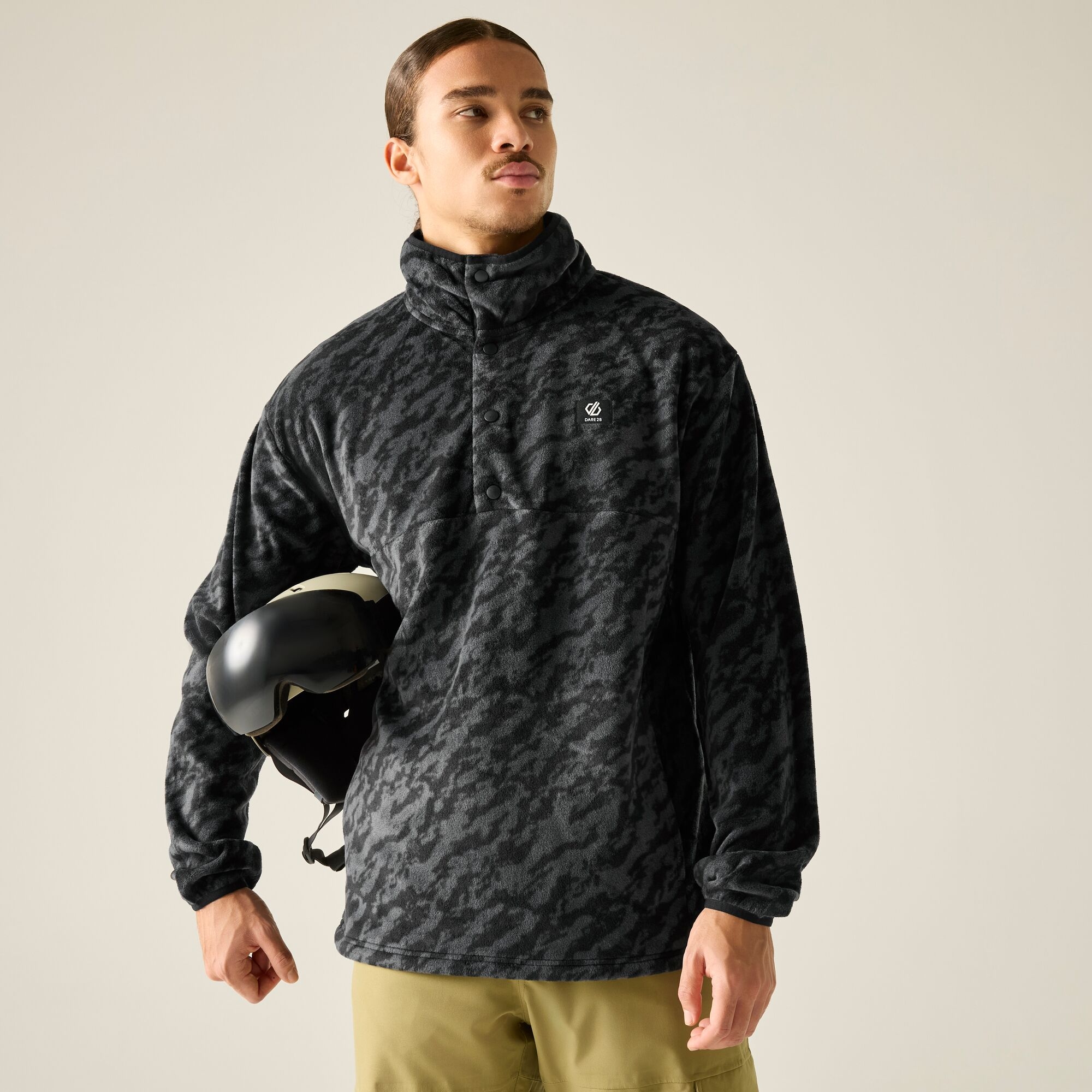 Dare 2B Men's Printed Half-Zip Fleece - Black Large - Image 5