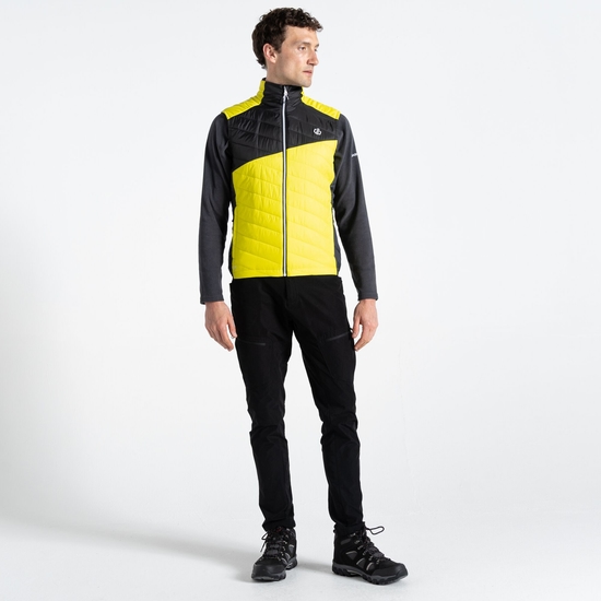 Men's Touring Lightweight Gilet Neon Spring Yellow Black 