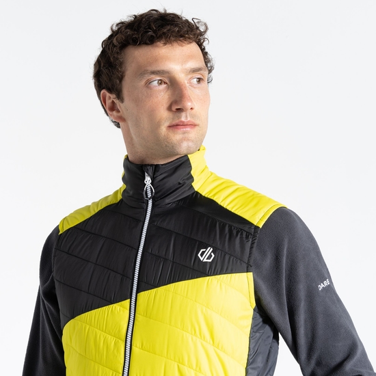 Men's Touring Lightweight Gilet Neon Spring Yellow Black 
