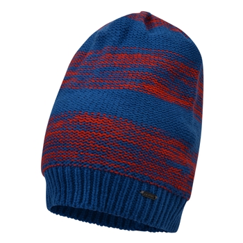 Men's Thesis Beanie Hat Oxford Blue Fiery Red