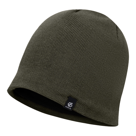 Herren Rethink Beanie-Mütze mit Stickerei Dunkles Khaki