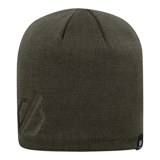 Men's Rethink Embroidered Beanie Hat Dark Khaki