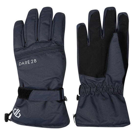 Men's Worthy Waterproof Ski Gloves Ebony Grey 