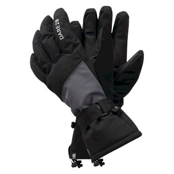 Men's Diversity Waterproof Ski Gloves Black Ebony Grey