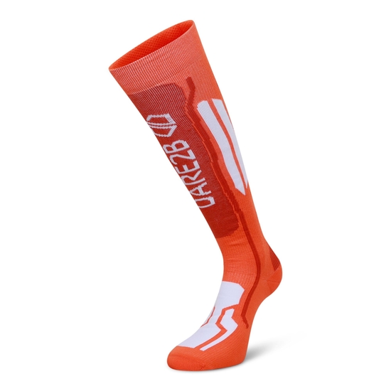 Men's Performance Premium Ski Socks Puffins Orange Brown