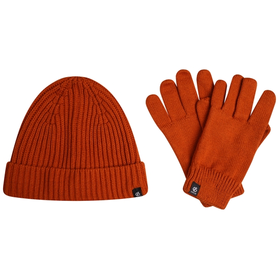 Herren Intrinsicly Set mit Mütze und Handschuhen Orange