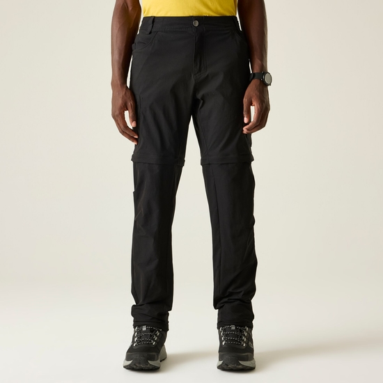 Men's Tuned In II Multi Pocket Zip Off Walking Trousers Black