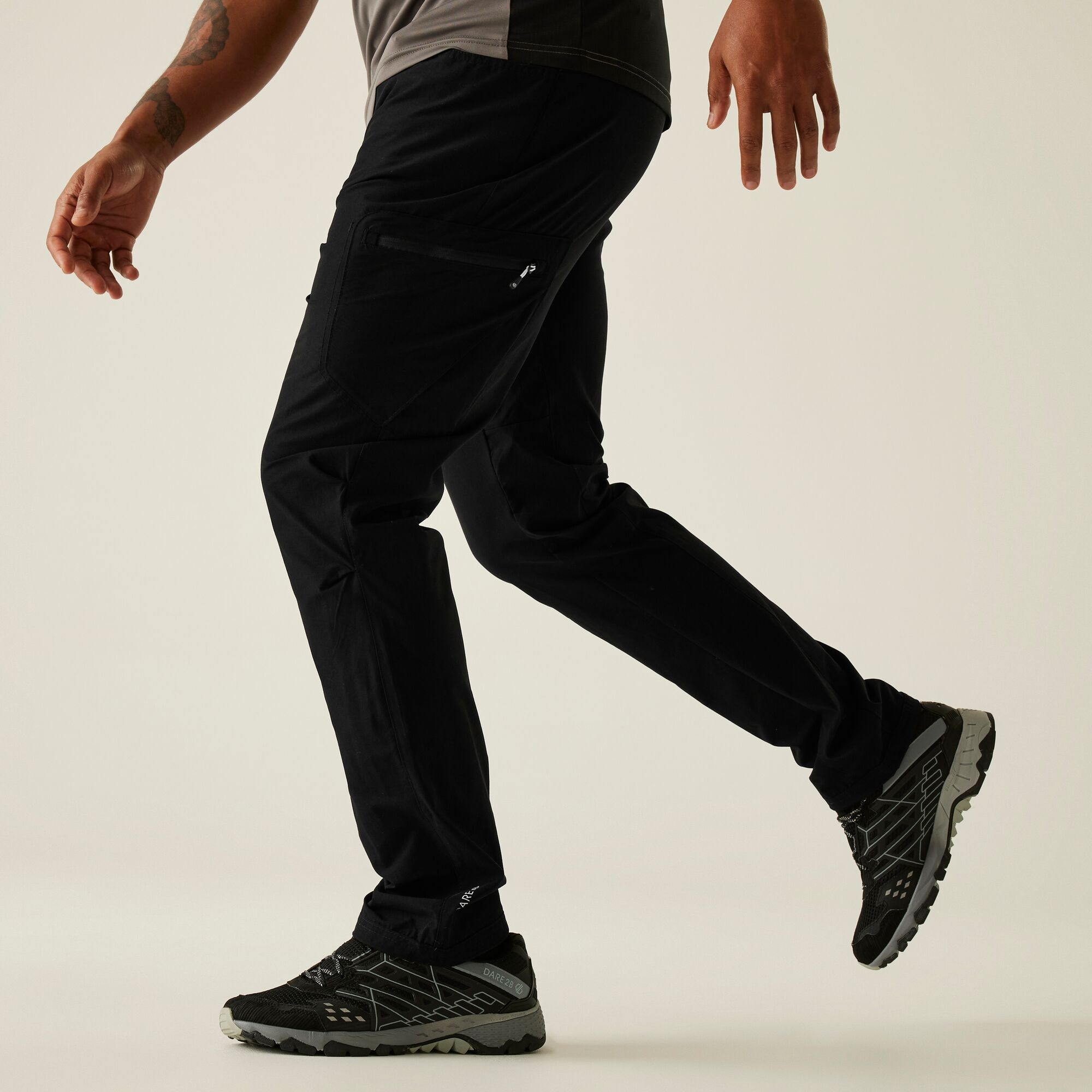 Dare 2b Men's Durable Tuned In II Multi-pocket Walking Trousers Black, Size: 30 S