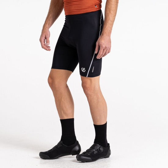Herren Bold reflektierende Radlershorts Schwarz