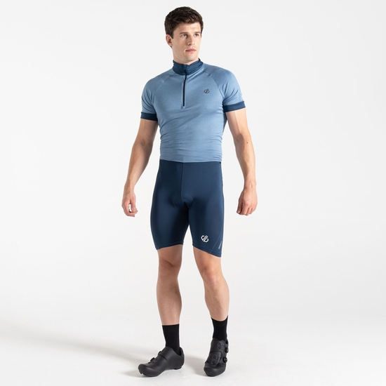 Men's Bold Reflective Cycling Shorts Moonlight Denim