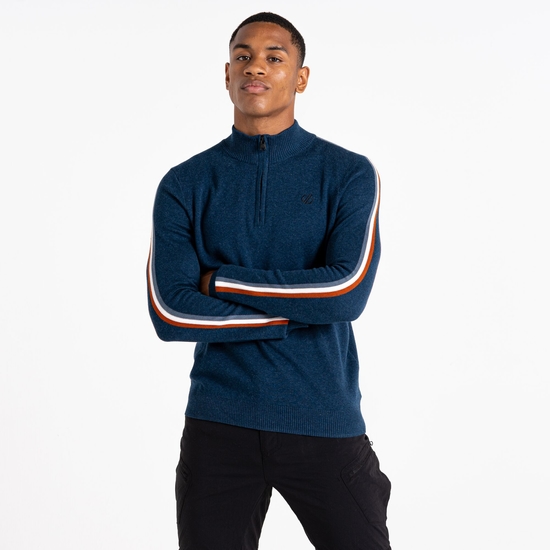 Men's Dutiful II Half Zip Sweater Moonlight Denim Marl