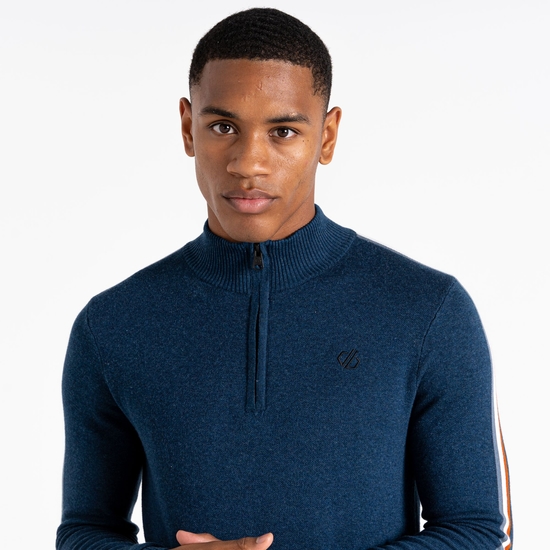 Men's Dutiful II Half Zip Sweater Moonlight Denim Marl