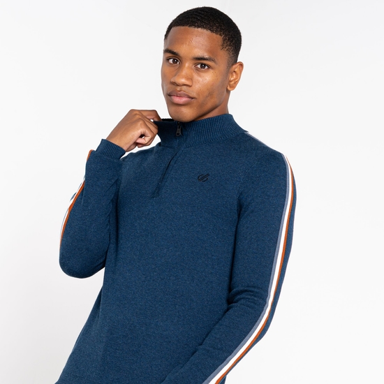 Men's Dutiful II Half Zip Sweater Moonlight Denim Marl