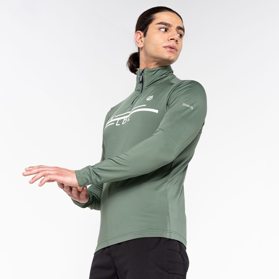 Couche intermédiaire core stretch demi-zip Homme OUTSTAND II Vert