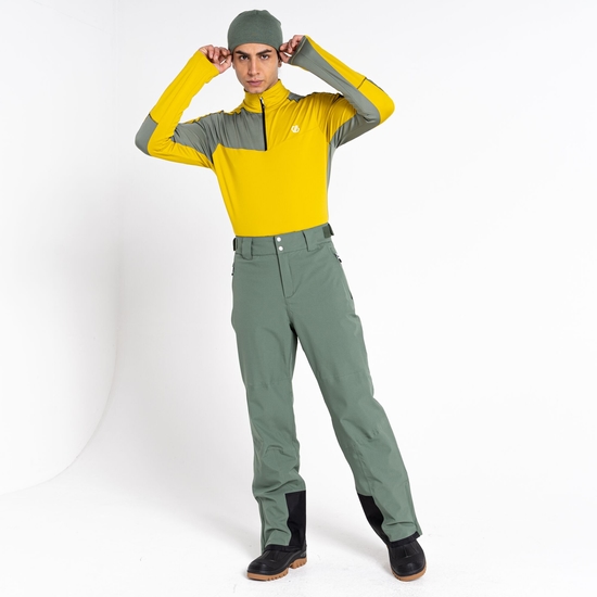 Men's Dignify II Half Zip Core Stretch Midlayer Moss Yellow Agave Green