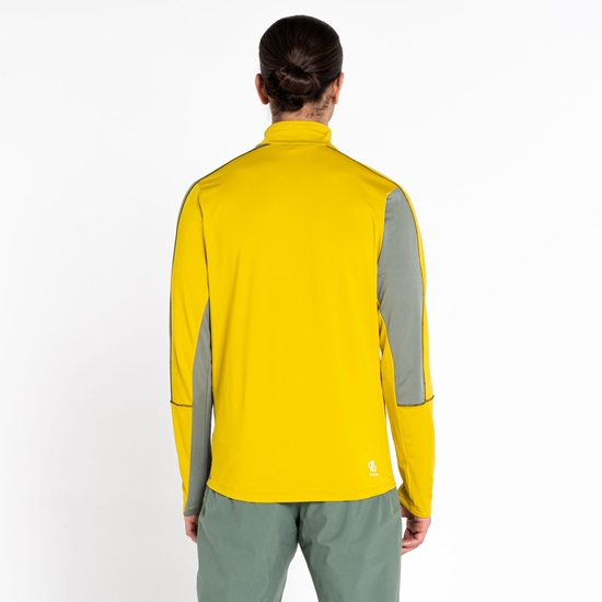 Men's Dignify II Half Zip Core Stretch Midlayer Moss Yellow Agave Green