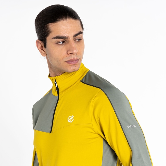 Men's Dignify II Half Zip Core Stretch Midlayer Moss Yellow Agave Green
