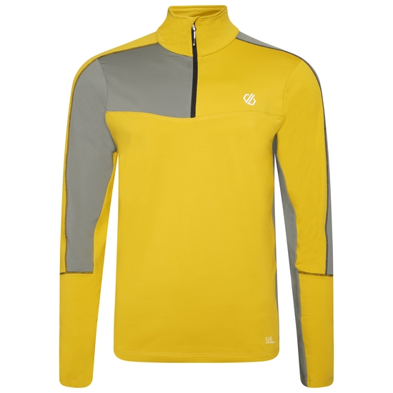 Men's Dignify II Half Zip Core Stretch Midlayer Moss Yellow Agave Green