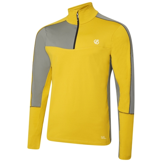 Men's Dignify II Half Zip Core Stretch Midlayer Moss Yellow Agave Green
