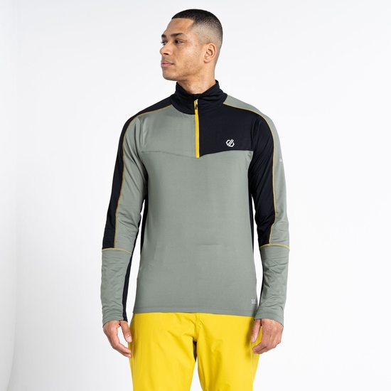 Men's Dignify II Half Zip Core Stretch Midlayer Agave Green Black