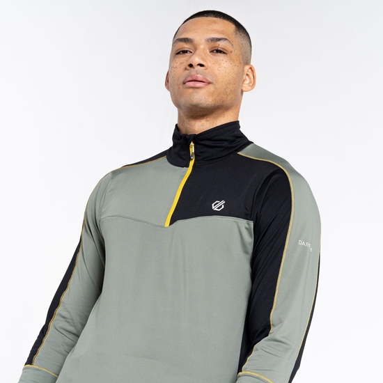 Men's Dignify II Half Zip Core Stretch Midlayer Agave Green Black