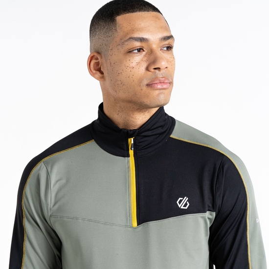 Men's Dignify II Half Zip Core Stretch Midlayer Agave Green Black