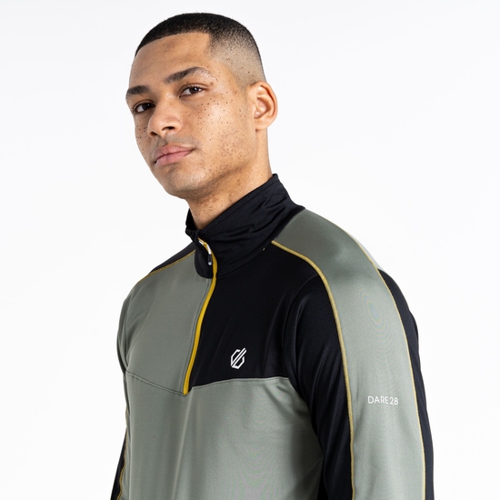 Men's Dignify II Half Zip Core Stretch Midlayer Agave Green Black