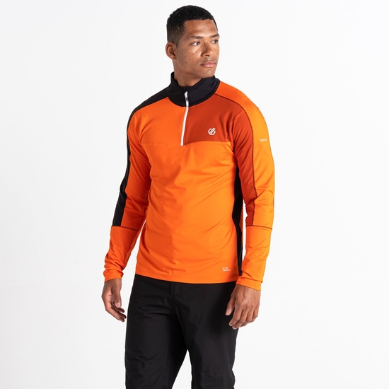 Men's Dignify II Half Zip Core Stretch Midlayer Puffins Orange Black 