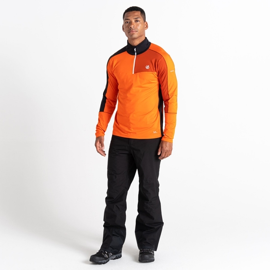 Men's Dignify II Half Zip Core Stretch Midlayer Puffins Orange Black 