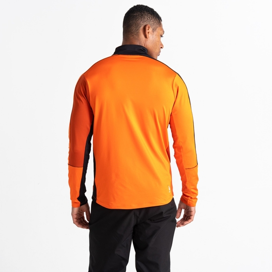 Men's Dignify II Half Zip Core Stretch Midlayer Puffins Orange Black 
