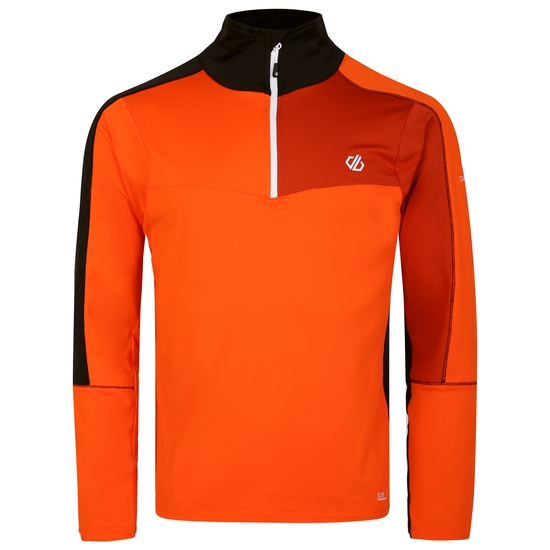 Men's Dignify II Half Zip Core Stretch Midlayer Puffins Orange Black 