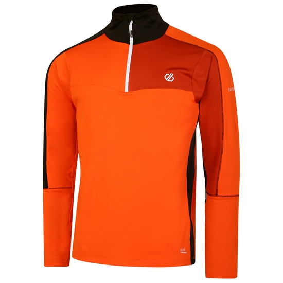 Men's Dignify II Half Zip Core Stretch Midlayer Puffins Orange Black 