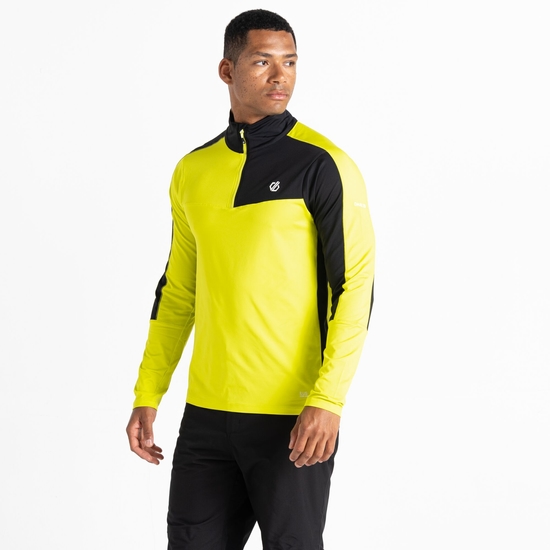 Men's Dignify II Half Zip Core Stretch Midlayer Neon Spring Black