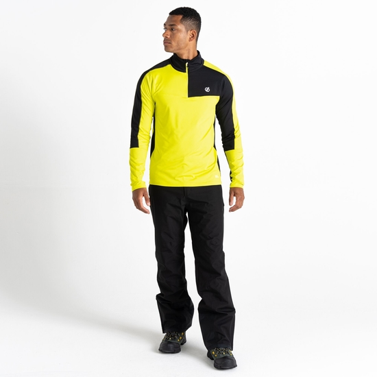 Men's Dignify II Half Zip Core Stretch Midlayer Neon Spring Black