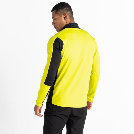 Men's Dignify II Half Zip Core Stretch Midlayer Neon Spring Black