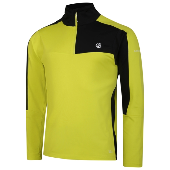Men's Dignify II Half Zip Core Stretch Midlayer Neon Spring Black