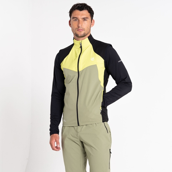 Men's Latitudinal Softshell Vest  Green Algae