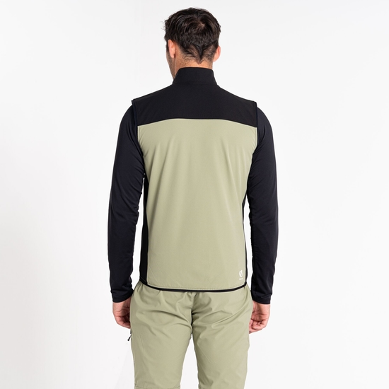 Men's Latitudinal Softshell Vest  Green Algae