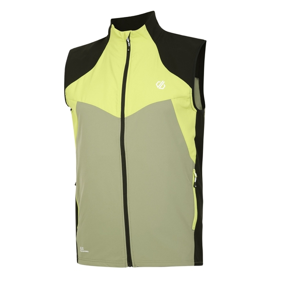 Men's Latitudinal Softshell Vest  Green Algae