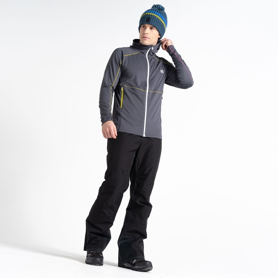 Men's Assimilate Hooded Core Stretch Midlayer Ebony Grey Yellow