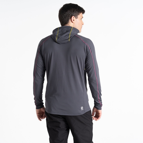 Men's Assimilate Hooded Core Stretch Midlayer Ebony Grey Yellow