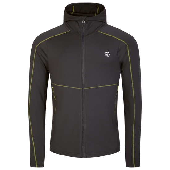 Men's Assimilate Hooded Core Stretch Midlayer Ebony Grey Yellow