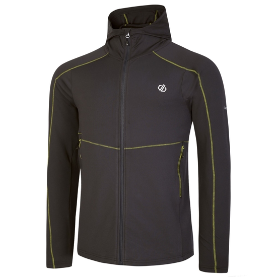 Men's Assimilate Hooded Core Stretch Midlayer Ebony Grey Yellow